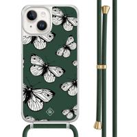 iPhone 14 hoesje met groen koord - Vlinders - thumbnail