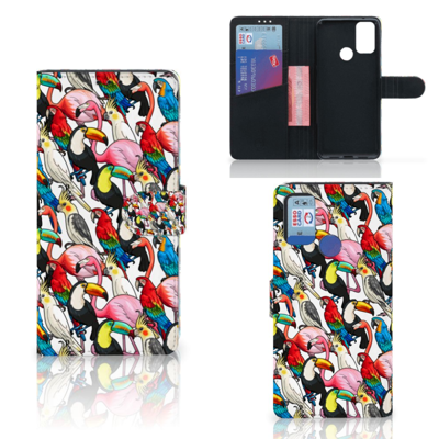 Alcatel 1S (2021) | Telefoonhoesje | Met pasjeshouder | Birds