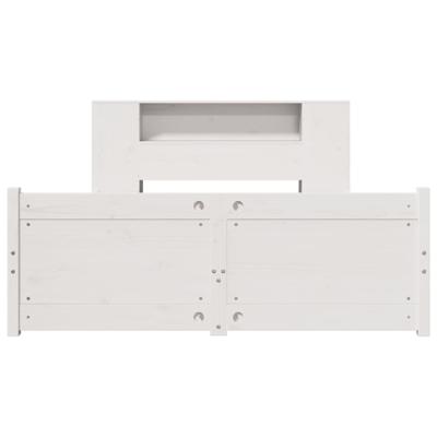 Bed met boekenkast zonder matras grenenhout wit 160x200 cm - thumbnail