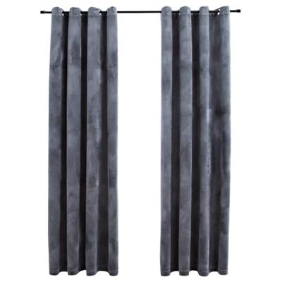 VidaXL Gordijn verduisterend ringen 2 st 140x175 cm fluweel antraciet VidaXL Gordijn verduisterend ringen 2 st 140x175 cm fluweel antraciet