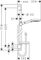 Hansgrohe Raindance select glijstangset 65cm S120 met handdouche chroom 26630000 - thumbnail