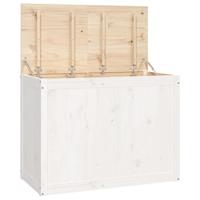 Wasmand 88,5x44x66 cm massief grenenhout wit - thumbnail