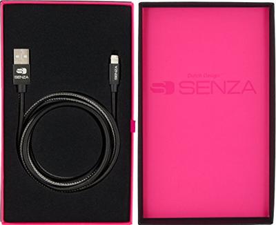 Senza Premium Leather Charge/Sync Cable Lightning 1.5m Black