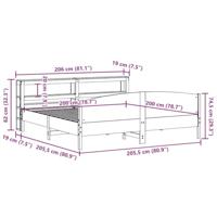 Bedframe zonder matras massief grenenhout wit 200x200 cm - thumbnail