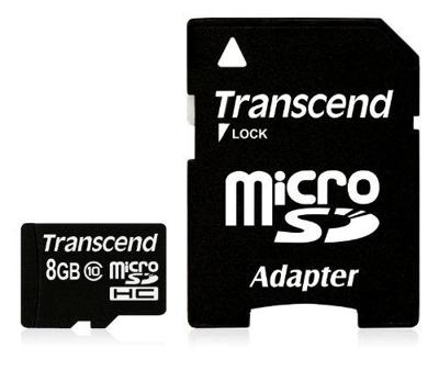 Transcend Premium microSDHC-kaart Industrial 8 GB Class 10 Incl. SD-adapter Transcend Premium microSDHC-kaart Industrial 8 GB Class 10 Incl. SD-adapter