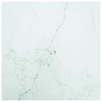 Tafelblad marmerontwerp 6 mm 70x70 cm gehard glas wit - thumbnail