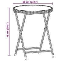 3-delige Bistroset met kussens poly rattan en acaciahout grijs - thumbnail