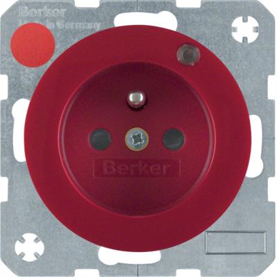 Berker wandcontactdoos penaarde met LED controlelamp R1-R3 rood 6765092022