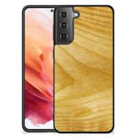 Samsung Galaxy S21 Houten Print Telefoonhoesje Licht Hout - thumbnail