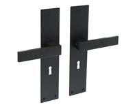Intersteel Deurkruk Amsterdam op schild sleutelgat 56mm - mat zwart - thumbnail