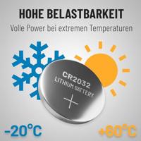 ABSINA Knoopcellen CR2032 3V 5 stuks - Batterijen CR2032 lekvrij en met lange houdbaarheid - CR 2032, CR 2032 lithium batterijen, CR 2032 3V knoopcellen - knoopcel voor autosluitingen enz - thumbnail