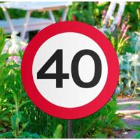 40 Jaar Verkeersbord Tuinbord - thumbnail