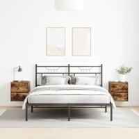 Nachtkastjes 2 st wandgemonteerd 38x34x40 cm gerookt eikenkleur - thumbnail