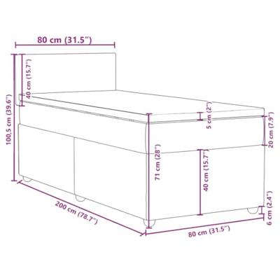 Boxspring met matras stof donkergrijs 80x200 cm
