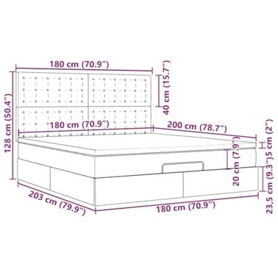 Ottoman bed met matras 180x200cm stof zwart