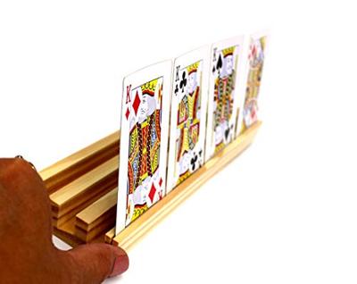 Houten Dominoen Kaarthouder, 4st. Houten Dominoen Kaarthouder, 4st.