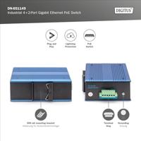 Digitus DN-651149 Industrial Ethernet Switch 4 x 2 poorten 1 GBit/s - thumbnail