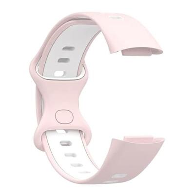 FitBit Charge 5 & 6 Sportbandje met dubbele lus - Roze / wit - Tweekleurig - Maat: L FitBit Charge 5 & 6 Sportbandje met dubbele lus - Roze / wit - Tweekleurig - Maat: L