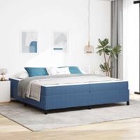 Bedframe met matras Blauw 200 x 200 cm Stof - thumbnail