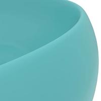 VidaXL Wastafel rond 40x15 cm keramiek mat lichtgroen - thumbnail