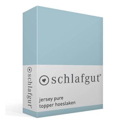 Schlafgut Schlafgut Pure Jersey Topper Hoeslaken S - 90x190 - 100x220 536 Blue Light