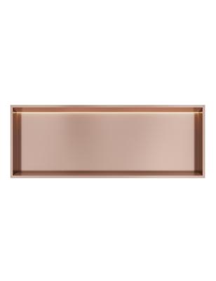 Hotbath &MORE Inbouwbox of inbouwnis - 30x80x10 - with LED IP44 - Geborsteld koper PVD BOX080LBCP