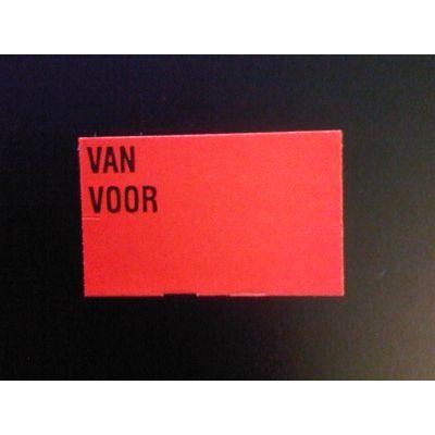 Etiket 2616 recht fl.rood Van Voor semi