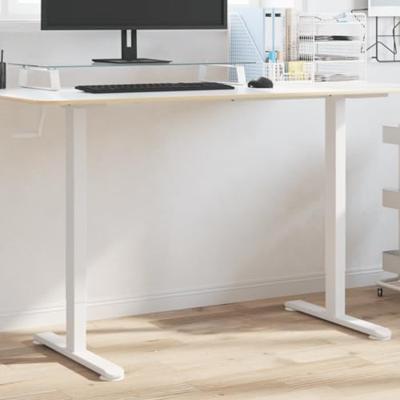 Zit-sta bureauframe (94-135)x60x(70-114) cm staal wit