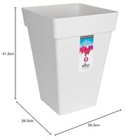 Bloempot Elho Ø 29,5 cm Wit Polypropyleen Plastic Vierkant Modern - thumbnail