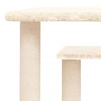 vidaXL Krabpaal met platforms 50 cm crèmekleurig, kattentoren, kattenboom, kattenkrabtoren, kattenkrabpaal, kattenspeelmeubel, kattenklimmeubel