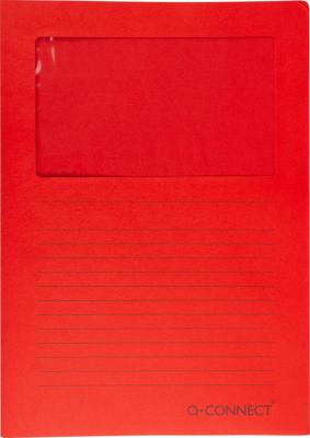 Q-CONNECT L-map met venster, 120 g/m², A4, pak van 100 stuks, rood