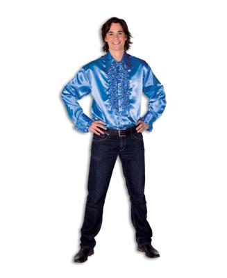 Ruche blouse kobaltblauw