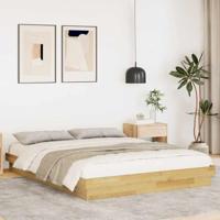 Bedframe zonder matras 160x200 cm massief hout eiken - thumbnail