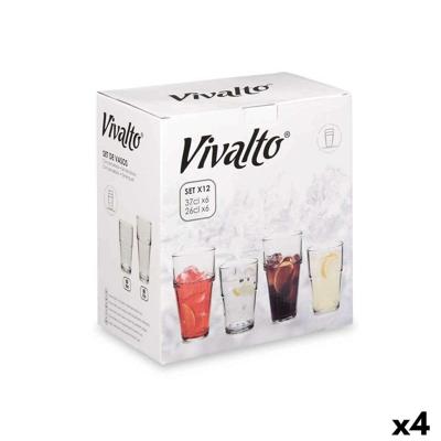 Glazenset Vivalto Transparant Glas 260 ml 370 ml (4 Stuks)