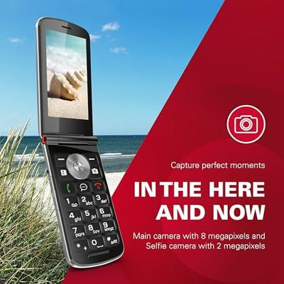 Emporia EmporiaTouchsmart 2, zwart, grote toets-opklapbare mobiele telefoon