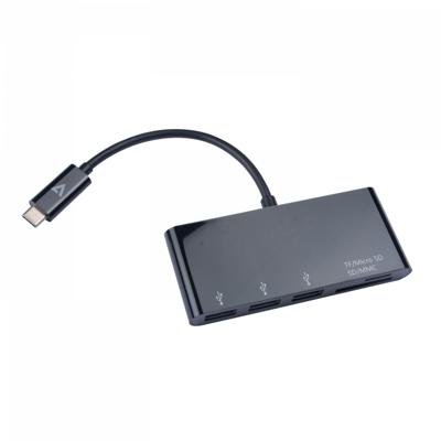 V7 V7UC3U-HUB-BLK-1E USB-C mannelijke naar 5-in-1 vrouwelijke hub Zwart