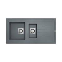 Inbouw Spoelbak Uitstortgootsteen Van Marcke Go Molto 98x50 cm Polyester Beton Grijs - thumbnail