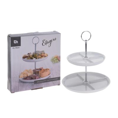 Excellent Houseware Etagere 2Laags Vakverdeling Porselein