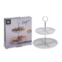 Excellent Houseware Etagere 2Laags Vakverdeling Porselein - thumbnail