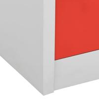 Lockerkast 90x45x92,5 cm staal lichtgrijs en rood - thumbnail