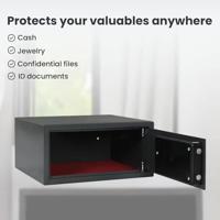 VidaXL Digitale kluis met slot donkergrijs 42 x 37 x 20 cm staal - thumbnail