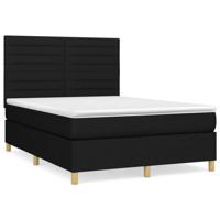 Boxspring met matras stof zwart 140x200 cm - thumbnail