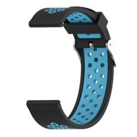 Dubbele kleur silicone sport polsband voor Xiaomi Huami Amazfit bip Lite versie 22mm (zwart blauw) - thumbnail