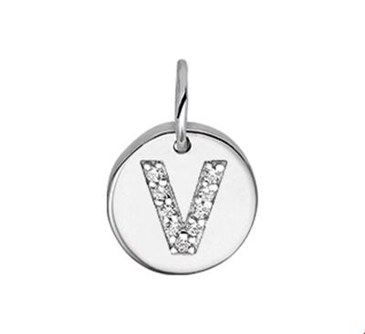 TFT Bedel Letter V Zirkonia Zilver