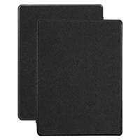 Lunso - Kobo Aura H2o edition 1 hoes (6.8 inch) - Vegan Saffiano Leren sleep cover - Zwart - thumbnail