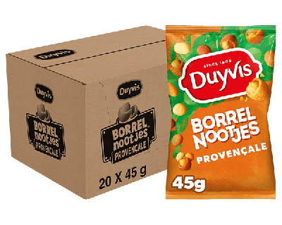 Borrelnootjes duyvis provencale zak 45gr | 20 stuks