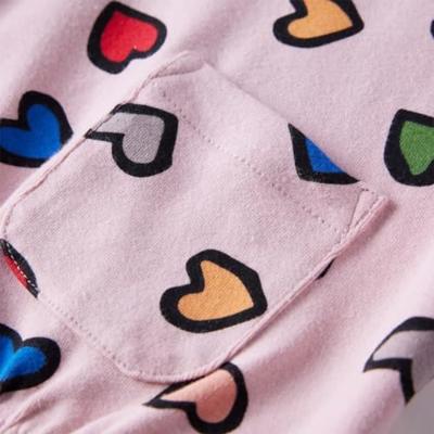 Kindertrui hartenprint 92 roze