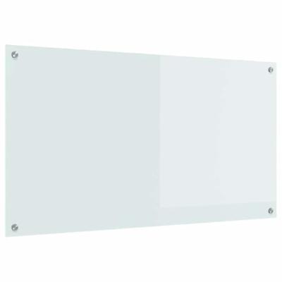 VidaXL Keuken spatscherm wit 110 x 60 cm gehard glas