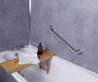 Handgreep RVS met geborstelde afwerking | Lengte: 68 cm | Wandbeugels | Schroefmontage | Geschikt voor bad, douche en toilet - thumbnail