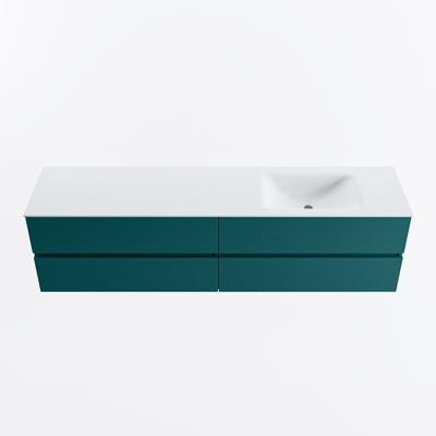 MONDIAZ VICA 190cm badmeubel onderkast Smag 4 lades. Wastafel CLOUD rechts 1 kraangat, kleur Talc.